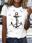 Lässig Rundhals Jersey Print T-Shirt