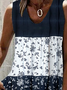 Weit Lässig Blumenmuster Rundhals Tanktop Oberteile