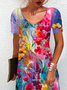 Weit Rundhals Urlaub Kleid