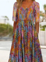 Lässig Abstrakt Print Gerangel Kleid
