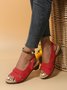 Unifarben Retro Lässig Sandalen mit klobigem Absatz