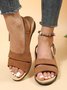 Unifarben Retro Lässig Sandalen mit klobigem Absatz