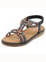 Sommer Böhmisch PU Riemchensandalen