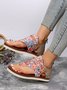 Blumenmuster Postleitzahl Zurück Schnürung Sommer Zehentrenner-Sandalen