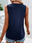 Gekerbt Weit Unifarben Lässig Tanktop Oberteile