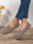 Lässig Atmungsaktiv Textil Quadratisch Slip On Schuhe