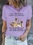 Damen Baumwolle Hund Liebhaber Menschen Denken I’m verrückt weil I sprechen zu meine Hunde Lässig T-Shirt