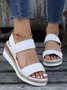 Damen Doppelt Band Slingback Espadrille Sohle Pantolette