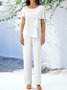 Rundhals Elegant Unifarben Zweiteiliges Set