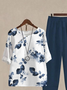 Lässiges Zweiteiliges Set Looser Zweiteiliger mit Blumenprint