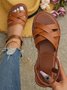 Retro Geflochten Unifarben Slip On Strand Pantolette