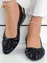 Wasserdicht Geblümt Keilabsatz Slingback Flache Schuhe