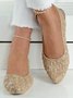 Wasserdicht Geblümt Keilabsatz Slingback Flache Schuhe