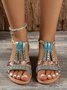 Damen Flache Sandalen Sommer Freizeit