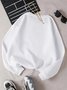 Basic Rundhals Lässig Sweatshirt Freizeit