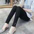 Unifarben Lässig Spitze Legging