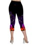 Geblümt Schmetterling Lässig Caprihosen Legging