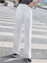 Culotte Hose Lässig Unifarben Schnürung Hose Freizeithose