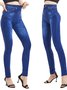 Fest Unifarben Lässig Leggings