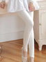 Unifarben Lässig Spitze Legging