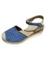 Farbblock Ausgehöhlt Espadrille Knöchel Gurt Keil Schuhe