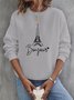 Basic Rundhals Lässig Sweatshirt Freizeit