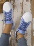 Denimblau Spitzennähte Personalisiert Segeltuch Schuhe