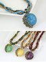 Pfauenblau Strass Perlen Pendant Halsketten