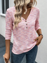 Schnalle Lässig Gestrickt T-Shirt