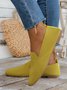 Lässig Atmungsaktiv Textil Quadratisch Slip On Schuhe