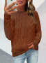 Weit Unifarben Lässig Pullover