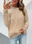 Weit Unifarben Lässig Pullover