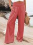 Baumwolle Lässig Unifarben Culotte Hose