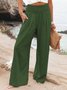 Baumwolle Lässig Unifarben Culotte Hose
