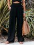 Baumwolle Lässig Unifarben Culotte Hose