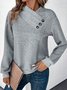 Unifarben Weit Sonstiges Lässig Sweatshirt