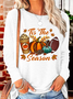 Damen Tis das Jahreszeit Herbst Kürbis Halloween Lässig Langarm Bluse