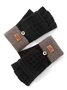 Kontrast Farbe Patchwork Knopf Klappe BAUMWOLLMISCHUNG Vlies Warm Handschuhe