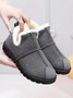 Unifarben Wasserdicht Kunstwildleder Warm Vlies Schneestiefel