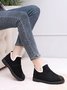 Unifarben Wasserdicht Kunstwildleder Warm Vlies Schneestiefel