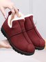 Unifarben Wasserdicht Kunstwildleder Warm Vlies Schneestiefel