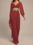 Chiffon V-Ausschnitt Abend Elegant Jumpsuit