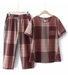 Schnalle Kariert Lässig Bluse mit Hose Zweiteiliges Set