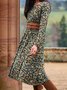 Böhmisch Weit Gekerbt Blätter Kleid mit Nein