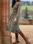 Böhmisch Weit Gekerbt Blätter Kleid mit Nein