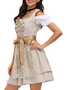 Oktoberfest Bayerisch traditionell Bier Kurzarm Spitze Schnürung Schleife Volant Kleid mit Gürtel