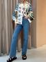 Pop Kunst Print Hemdkragen Lässig Bluse