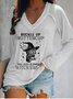 Rundhals Abstrakt Weit Lässig T-Shirt