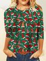 Weihnachten Lässig Rundhals T-Shirt