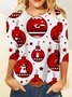 Weihnachten Lässig Rundhals T-Shirt
